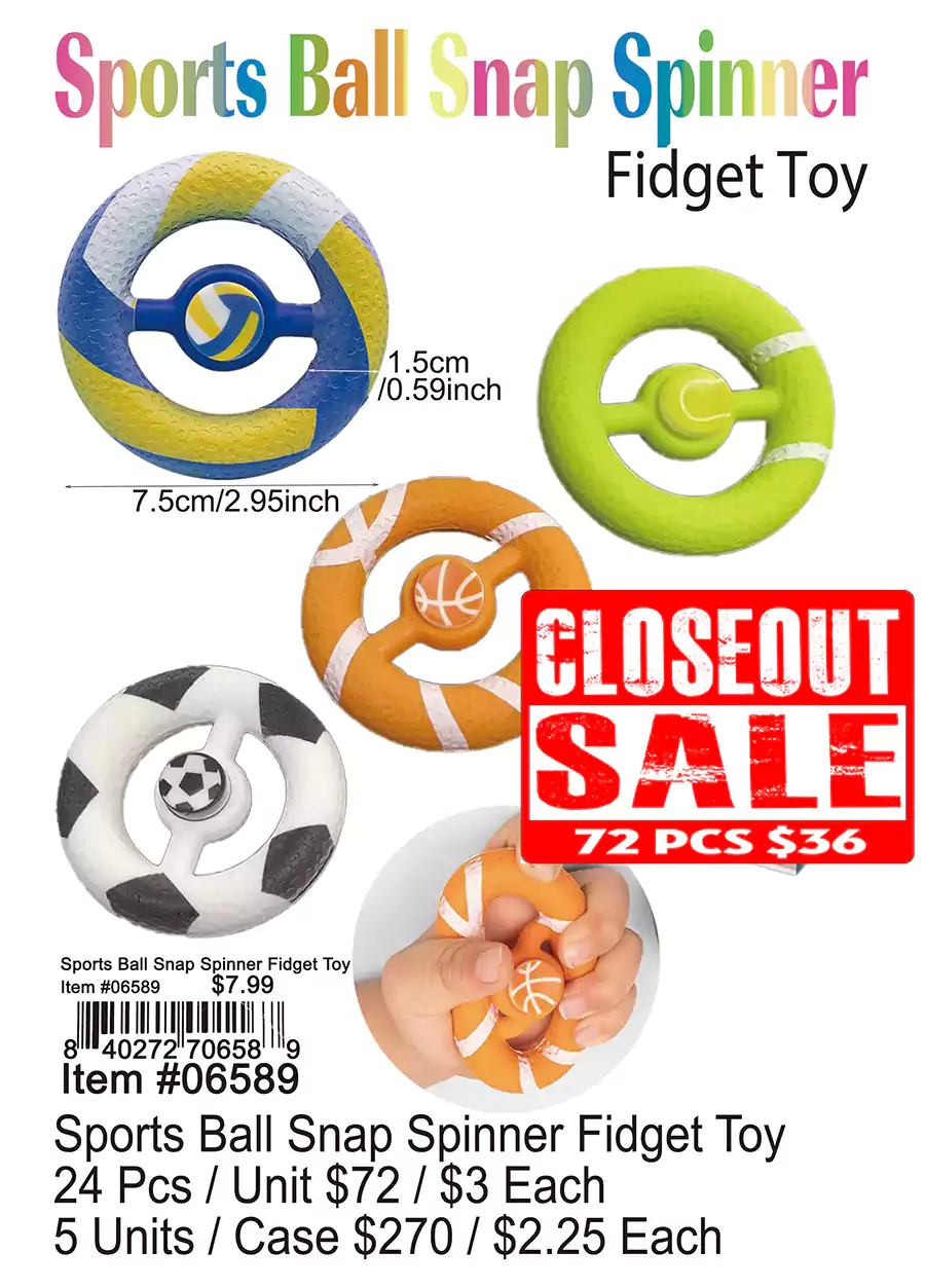 Sports Ball Snap Spinner Fidget Toy (CL)